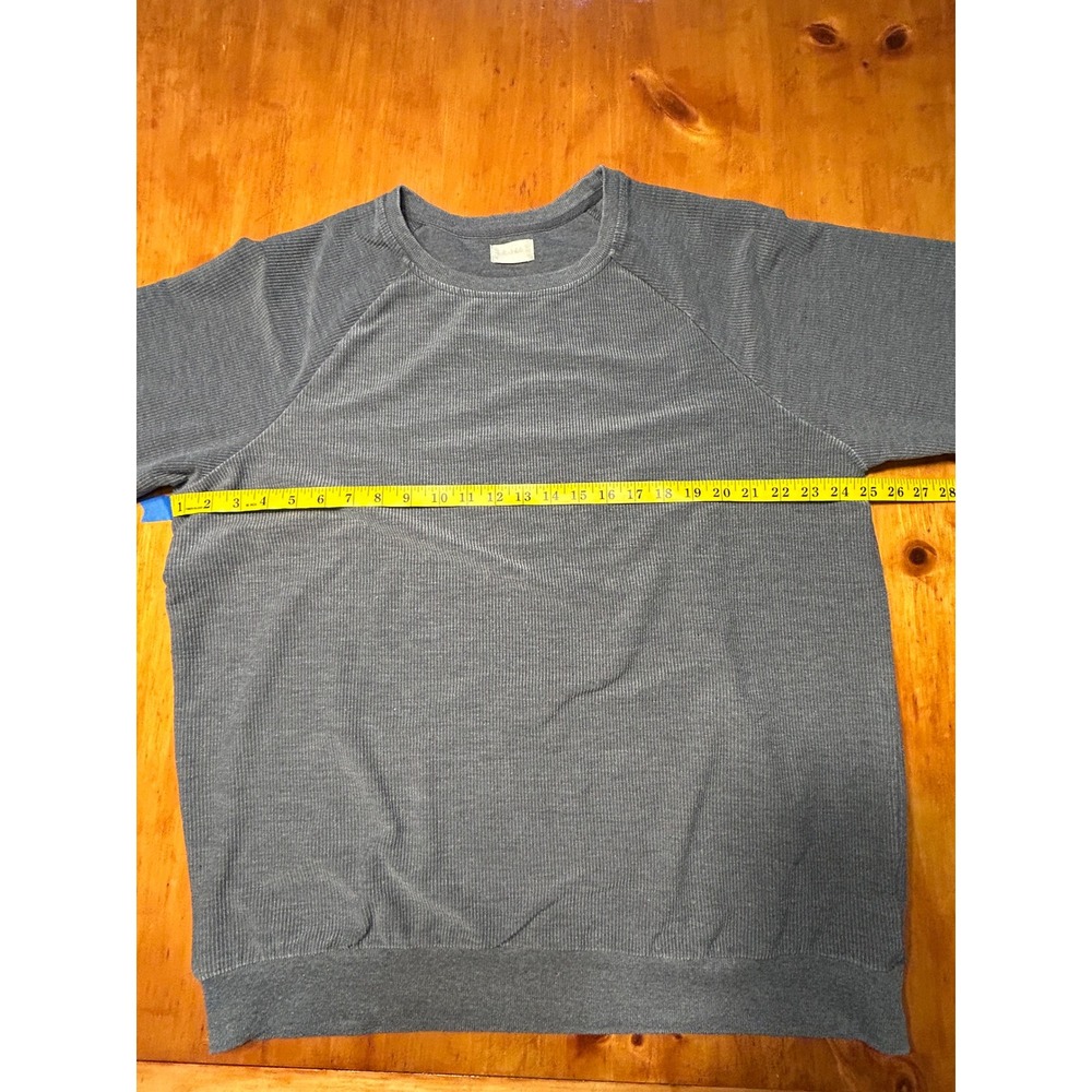 Altard State Ribbed Sweatshirt Large Grey Raglan Crew Neck Pullover - Picture 5 of 10